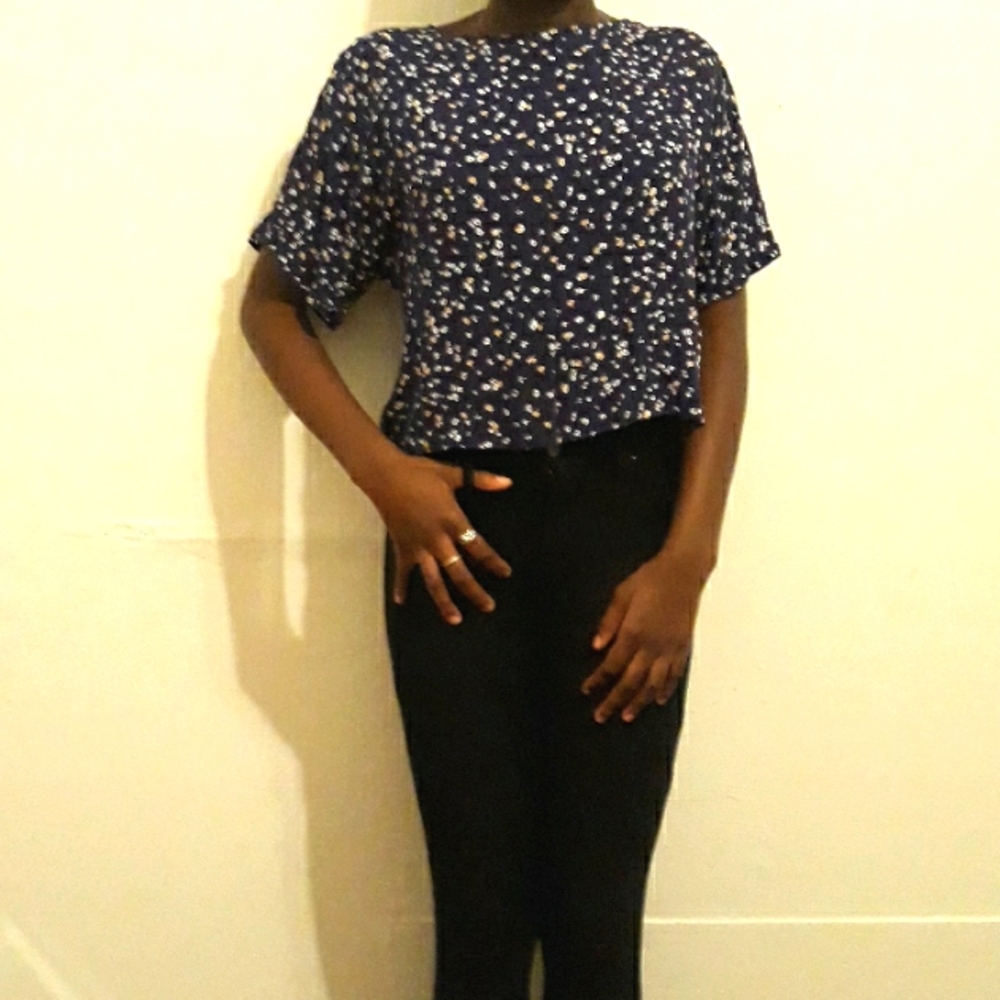 Blue flower blouse